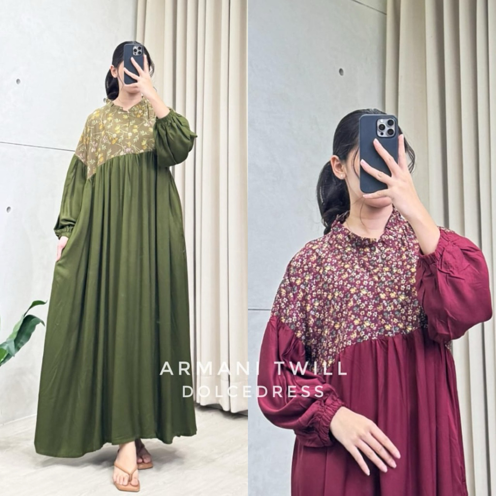 ARMANI Twill Midi Dress Bahan Rayon By Dolce Dress