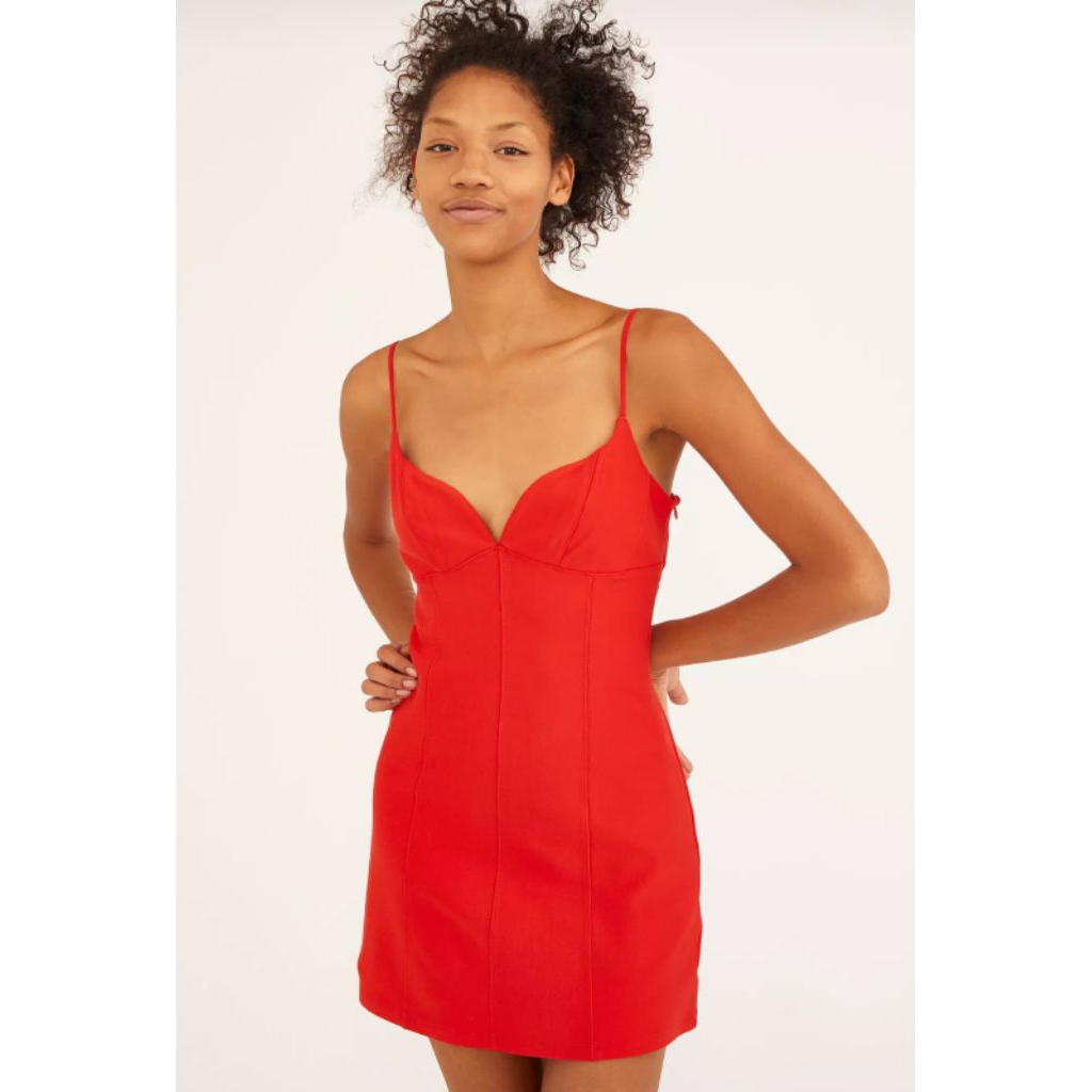 UO Ari Plunging Bustier Mini Dress