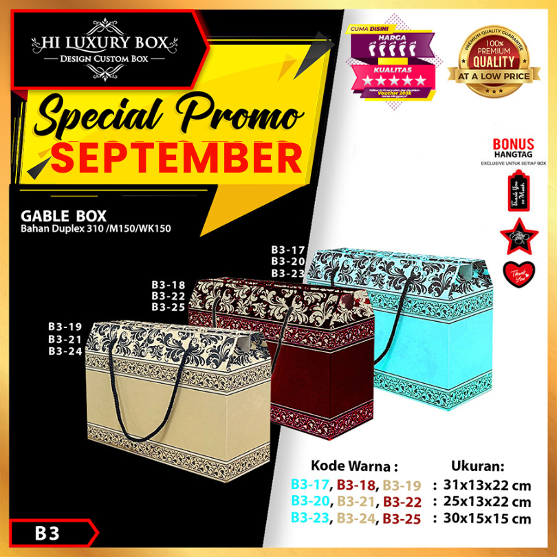 

Kotak Kue|Gable Box|Packaging|Kado Souvenir|Toples|Hampers Serbaguna|B3
