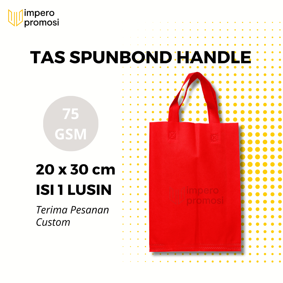 

Impero - GOODIE BAG SPUNBOND HANDLE 20x30 / Harga Satuan / Kantong Belanja Murah Warna Merah