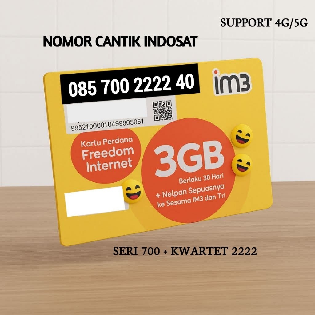 NOMOR CANTIK INDOSAT KWARTET 2222 RATUSAN