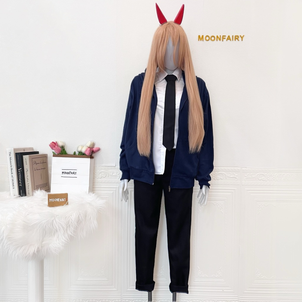 Moonfairy - Ready Stock Power Chainsaw Man Cosplay Costume Devil Kostum Wig Anime Chainsawman