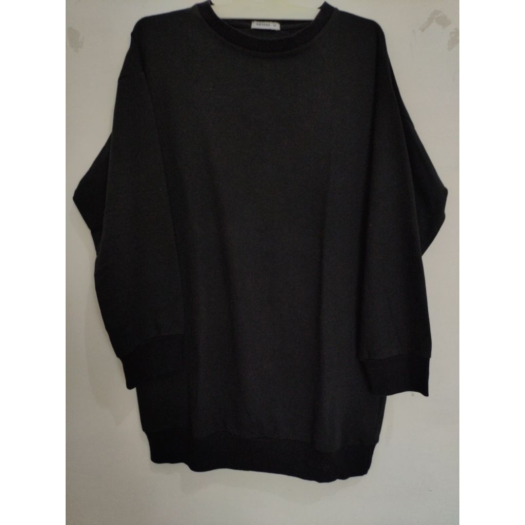 Sweater Nevada Hitam Black Cowok Pria
