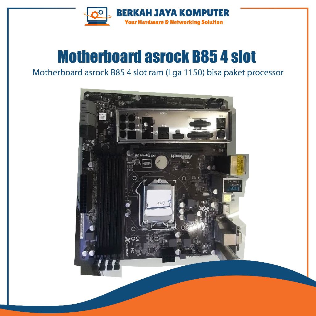 Motherboard asrock B85 4 slot ram (Lga 1150) bisa paket processor