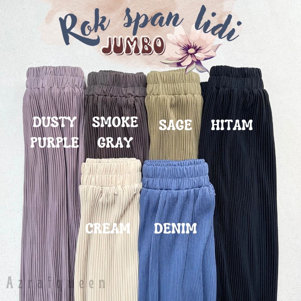 Rok Lidi “JUMBO” - Rok Lidi Plisket Premium Bahan Tebal Berkualitas Awet Warna Lengkap Dusty Purple 