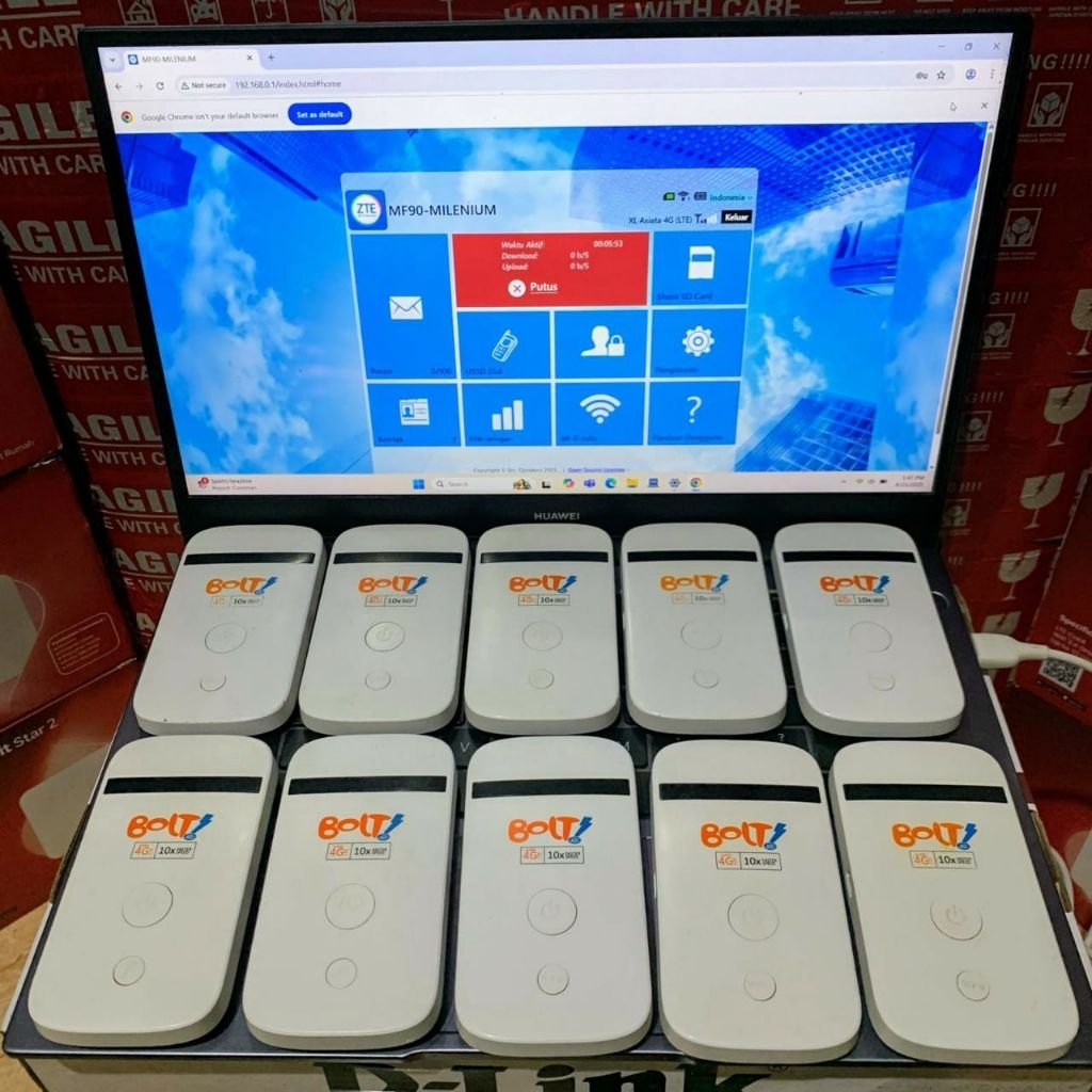 BOLT MiFi 4G LTE MF90 ZTE Modem UNLOCK All Operator 4G LTE B1'B40 Fw Beline Biru