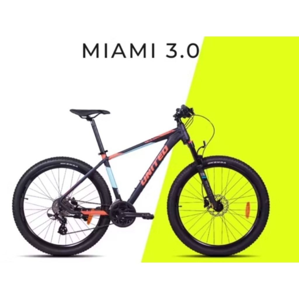 PROMO...Sepeda Gunung UNITED MIAMI 3.0 27,5 inch MIAMI 3 SHIMANO Hydraulic Disc brake MTB united Mia