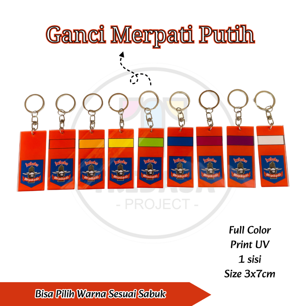 Gantungan Kunci Akrilik Pencak Silat Merpati Putih Full Print UV Tidak Mudah Luntur