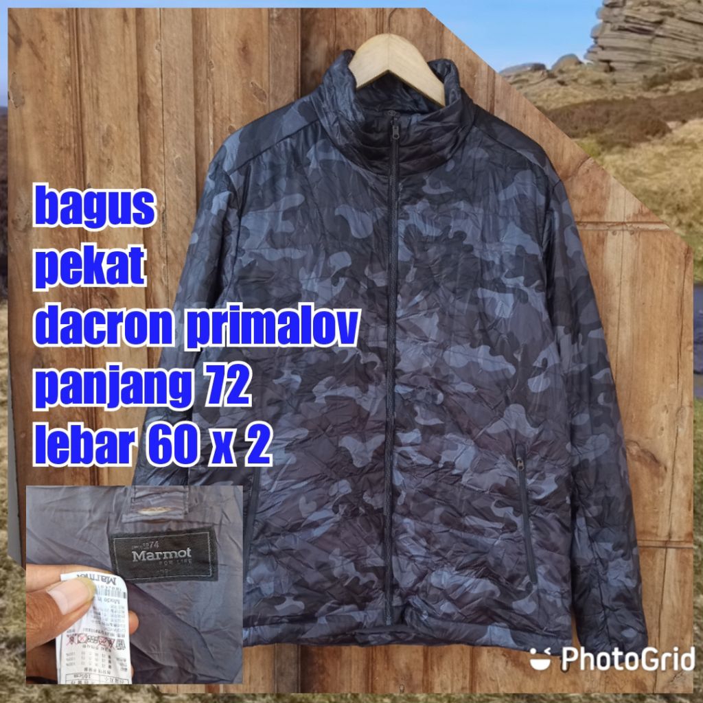 jaket gunung outdoor puffer dacron primalov marmot inner como army military doreng