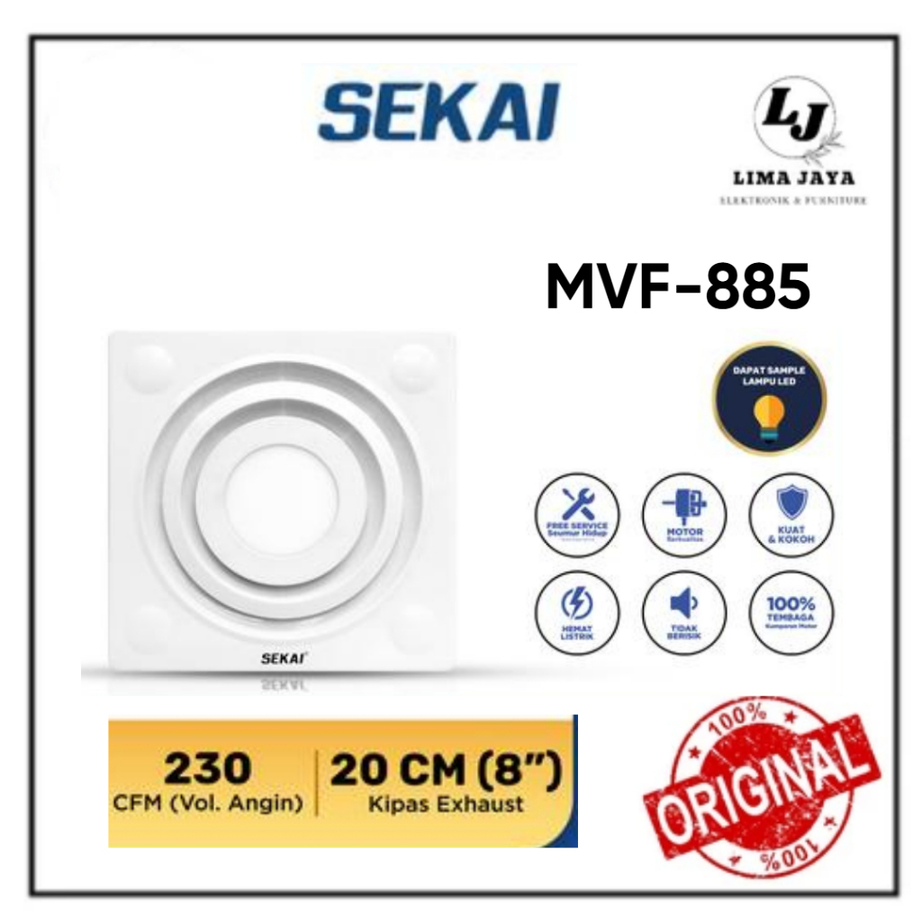 SEKAI Exhaust Fan MVF-885 LED LIGHTING PLAFON
