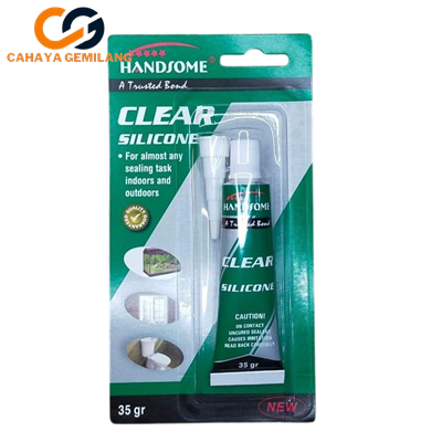 

HANDSOME KECIL Lem Kaca Sealant Odol Tube 35 Gram Lem Kaca Odol Kecil Silicone Sealent Rubber 35gr Clear Bening Transparan GROSIR CGP