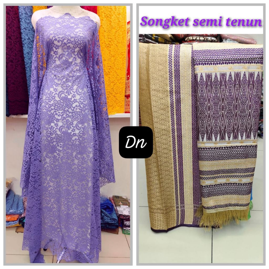 Set Kain Renda + Kain Songket Tumtuman + Selendang (3in1) WAJIB CHAT ADMIN