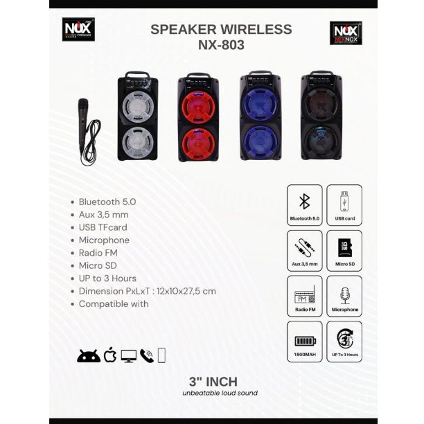 Speaker wireless NIXNOX type NX-803