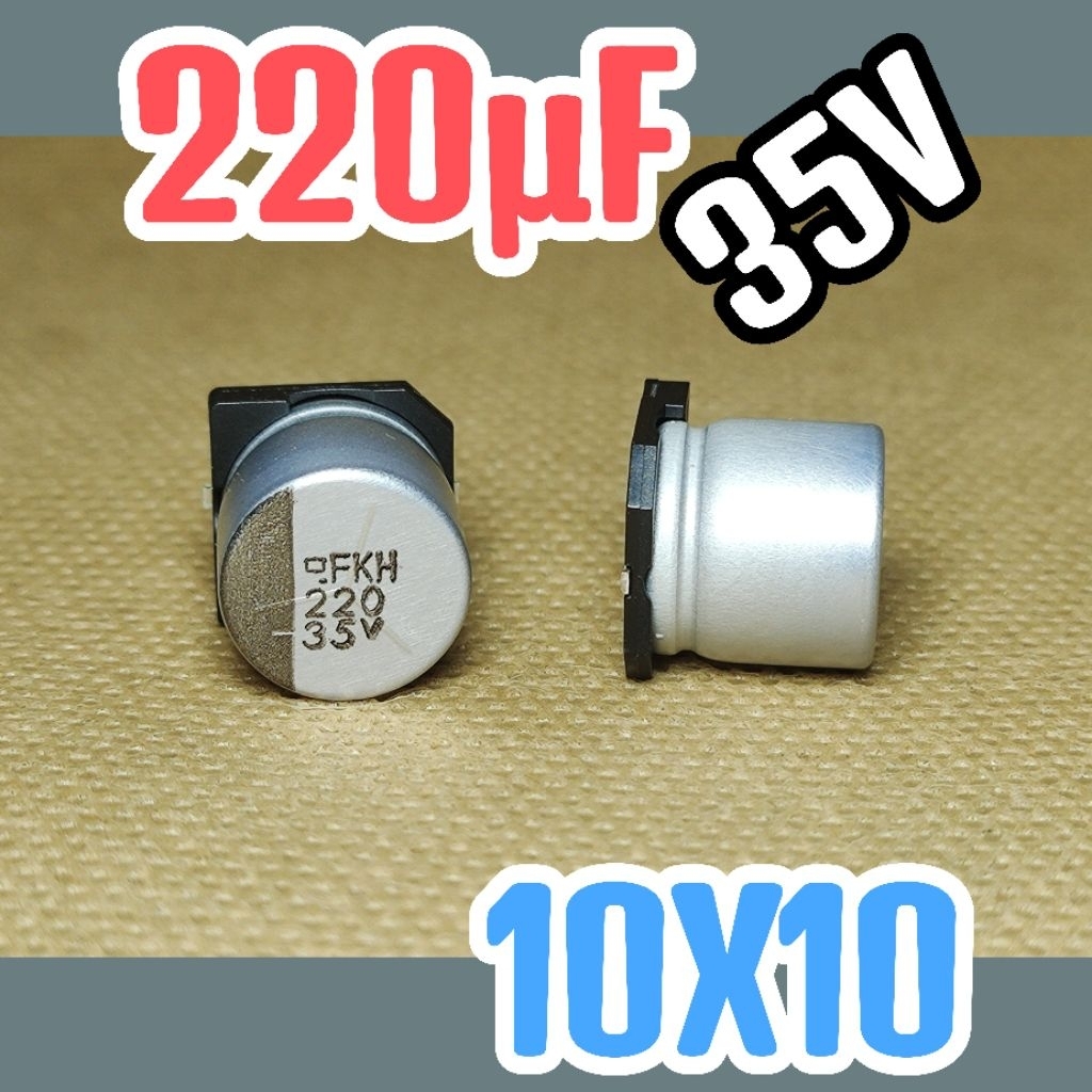 Solid kapasitor capasitor elko elco SMD 35v 220uf 35v 220 uf 35 v 35 volt 10X10 ORIGINAL