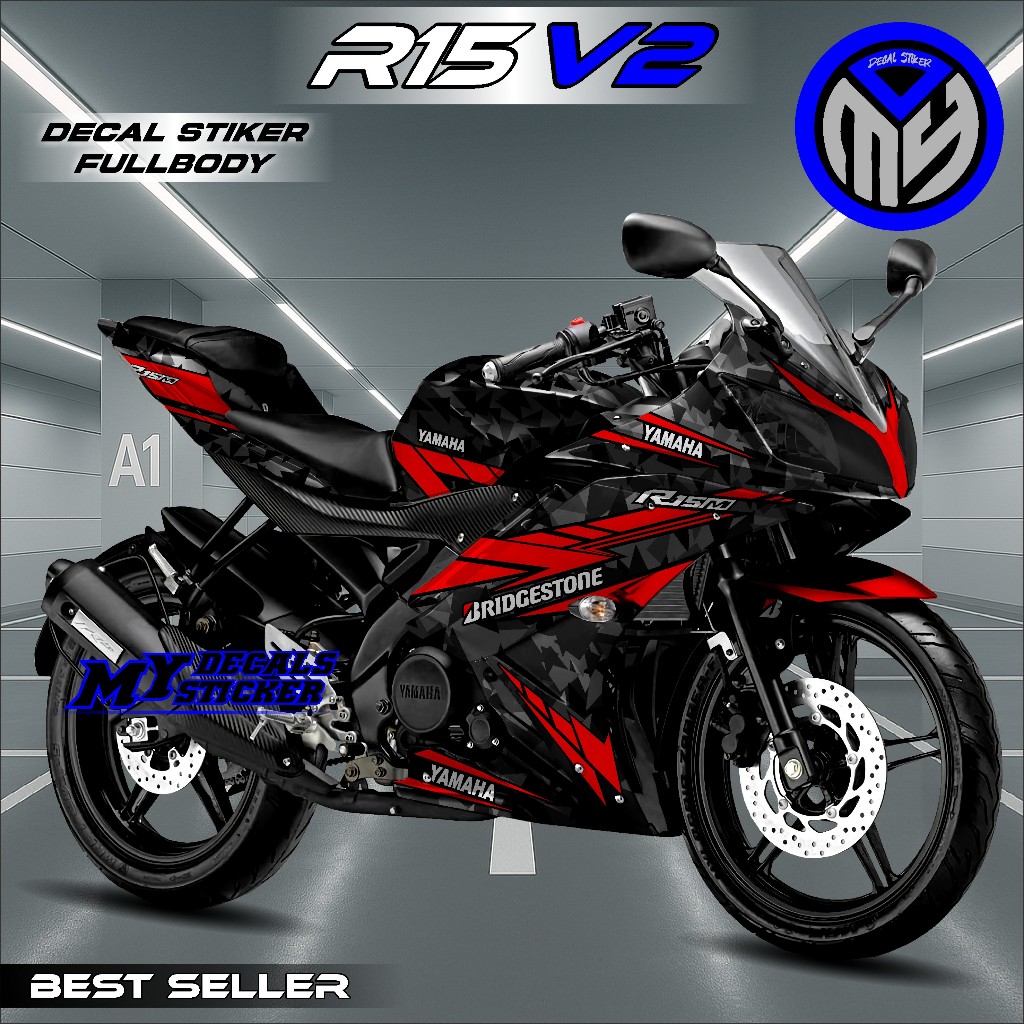 (COD) Yamaha R15 V2 Stiker Decal Fullbody Modifikasi Motor R15 V2 / Sticker Variasi R15 V2 Full Body