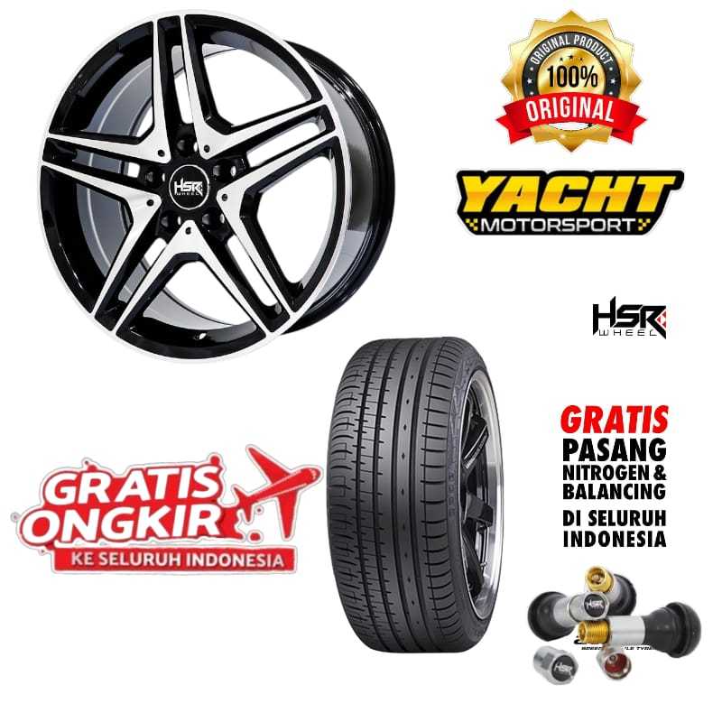 Paket Komplit Velg+Ban HSR Ring 17 Model Bintang Mobil Xtrail Innova Crv Gratis Baut Racing