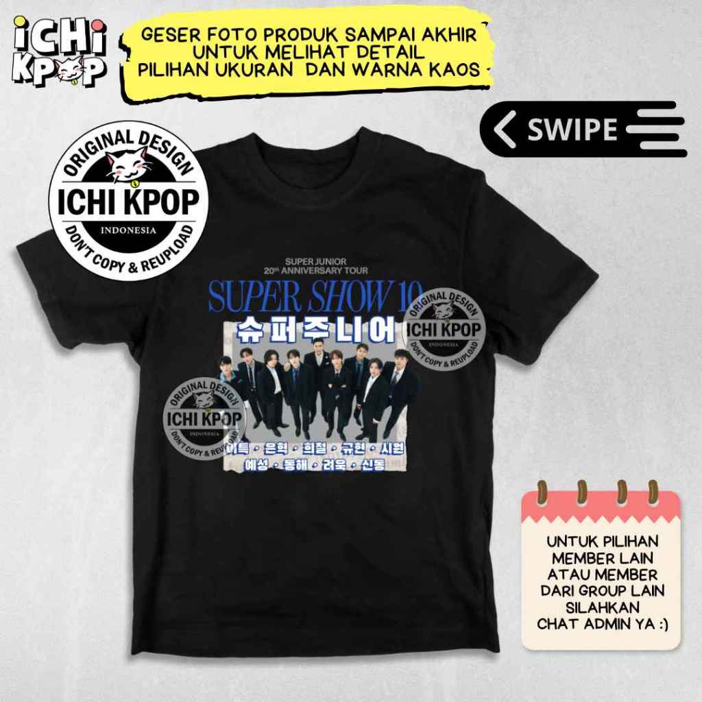 Kaos SUPER JUNIOR SUJU super show 10 - 20th anniversary tour