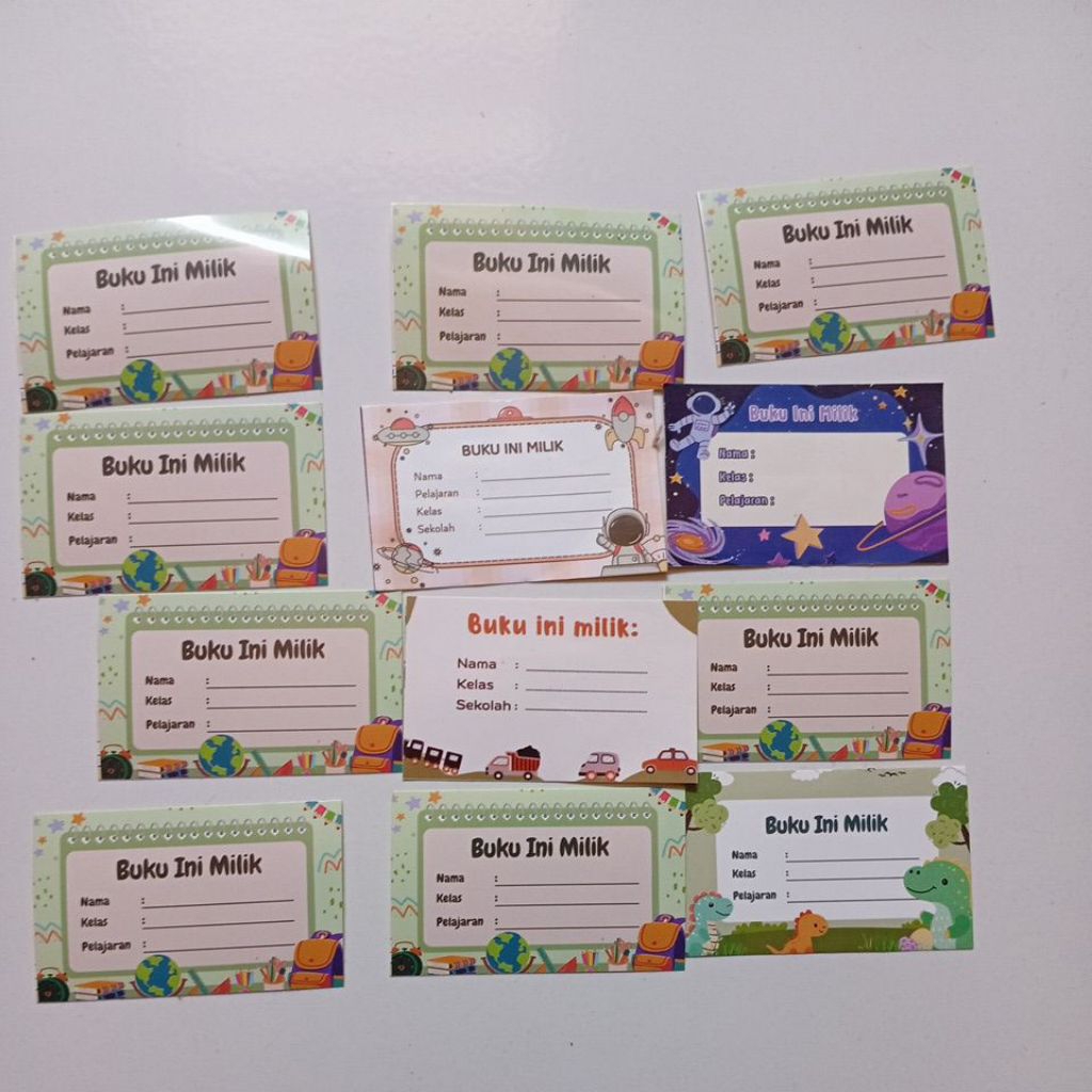 

Stiker label buku sekolah dan buku pelajaran ukuran 4x6 cm perpack isi 20 pcs
