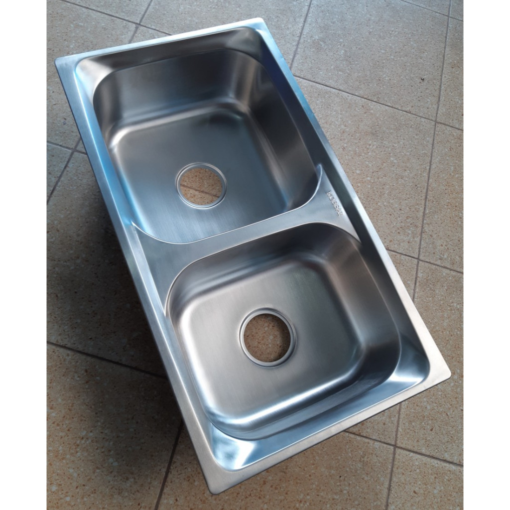 Wastafel Bak cuci piring 2lobang Dalam Stainless anti karat/Sink Cuci piring 2 Lobang Dalam Stainles