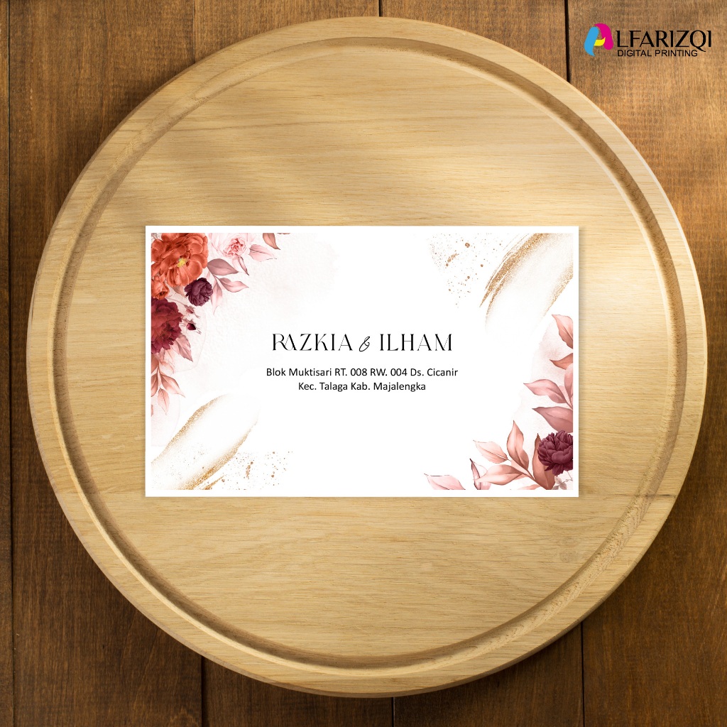 

Amplop Kondangan Burgundy Custom Nama dan Alamat