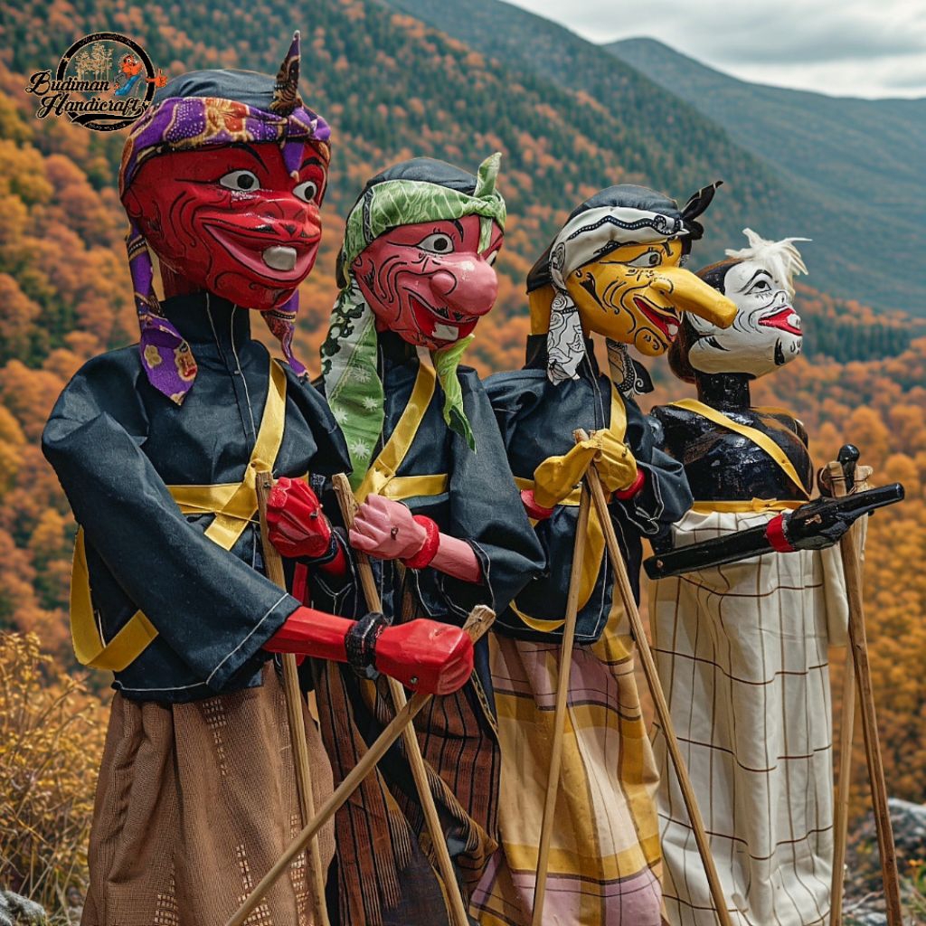 Wayang Golek Punakawan Medium Quality uk 55cm 1 set = 4pcs (cepot,gareng,dewala,semar)