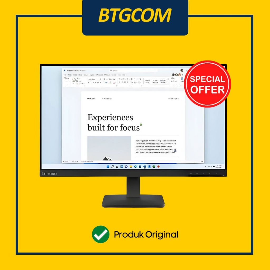 MONITOR PC 24 INCH LENOVO L24-24E (FHD IPS 100HZ HDMI/VGA)