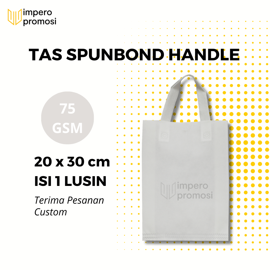 

Impero - GOODIE BAG SPUNBOND HANDLE 20x30 / Harga Satuan / Kantong Belanja Murah (Putih)