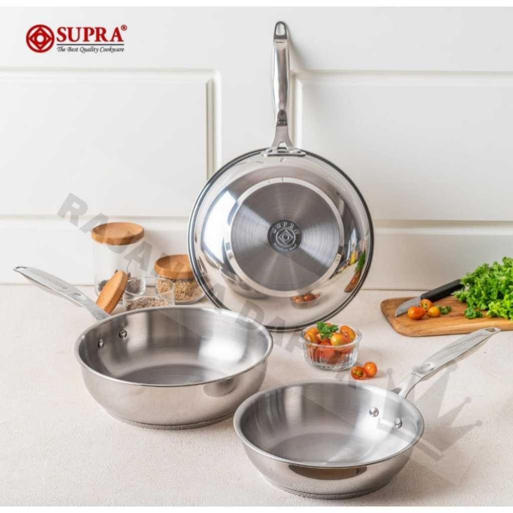 Supra panci frypan stainless steel SUS 304 impact bottom professional cookware series - wajan  pengg