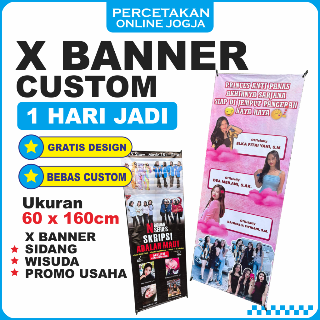 X Banner Sidang Skripsi Unik & Lucu