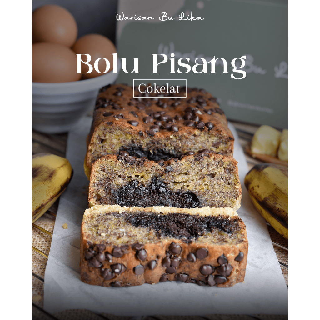 

Bolu pisang rasa cokelat / Banana cake / 100% tanpa pengawet