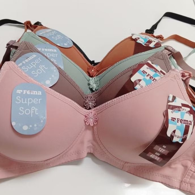 Bra wanita bra bh wanita halus lembut breathable kait 2 tanpa kawat busa tipis bra bh wanita remaja 