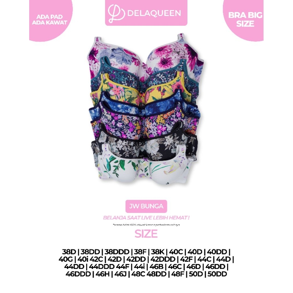 Delaqueen | Bra Big Size Bra Jumbo Bh Big Size 38D 40D 40DD 42DDD 42F 44D 44DDD 44F 46C 46H 50D 50DD