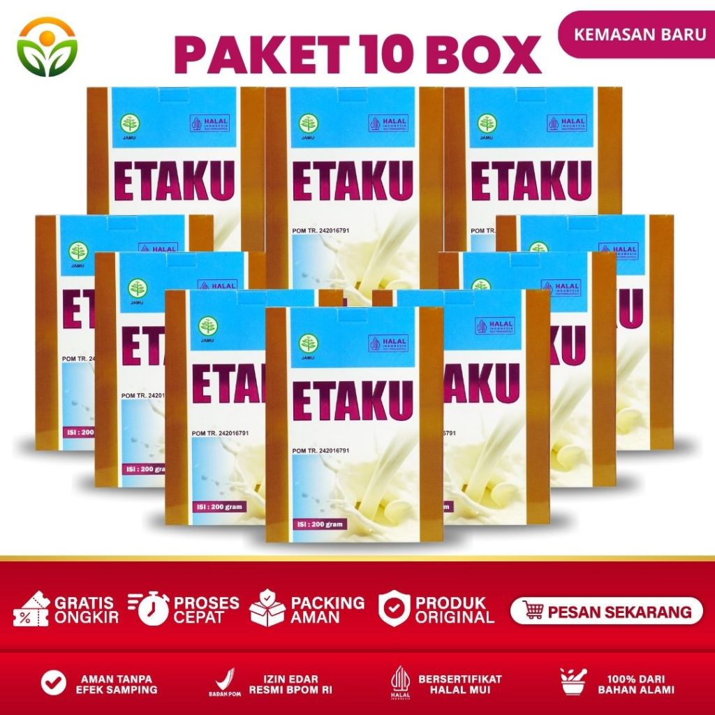 

Almira Herbal - Paket 10 Box Etaku Goat Milk Susu Kambing Etawa Murni Bubuk Sudah Bpom dan Halal