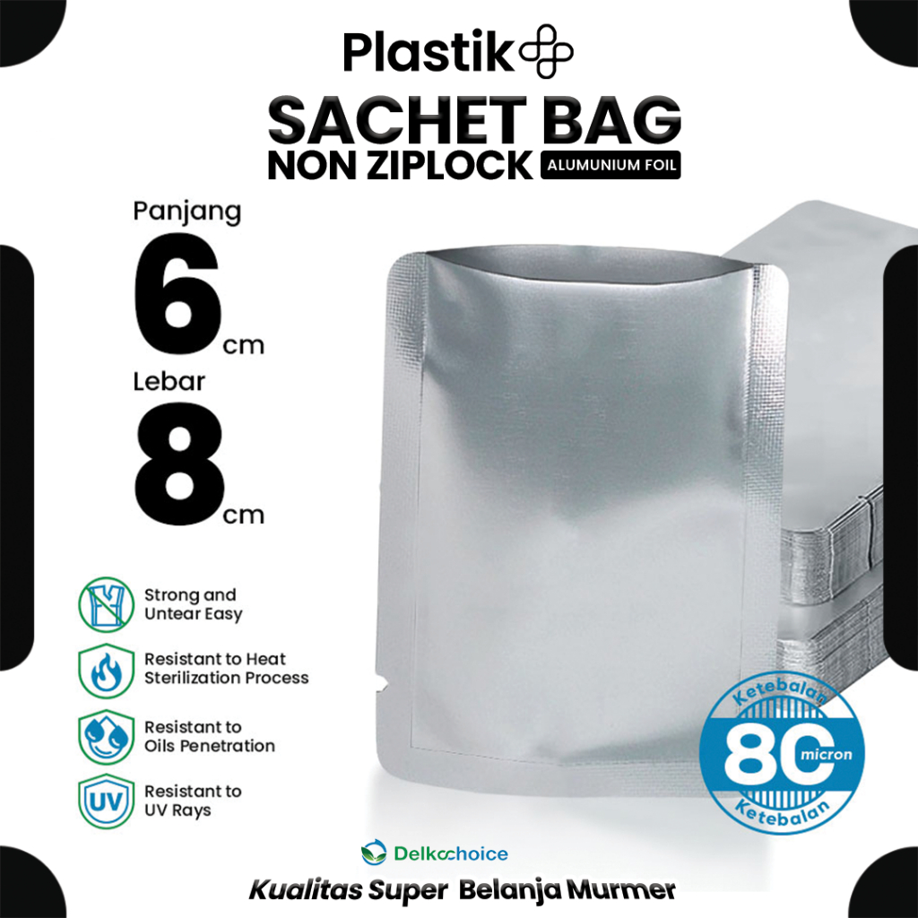 Sachet Bag 6X8CM Plastik Sachet / Saset Pure Alumunium Foil
