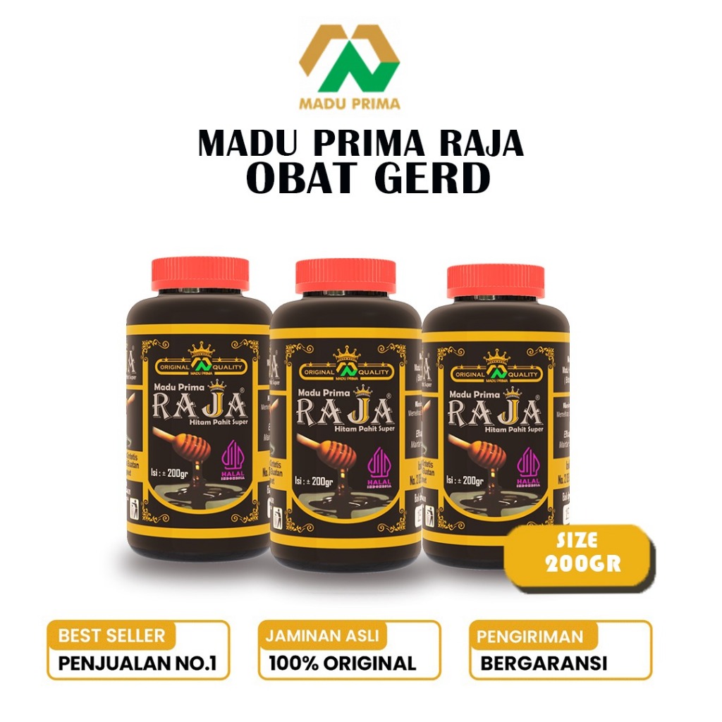 

Madu Pahit Obat GERD Asli Herbal PRIMA RAJA Terbaik Atasi Asam Lambung Naik, Maag & Gerd 200GR X3