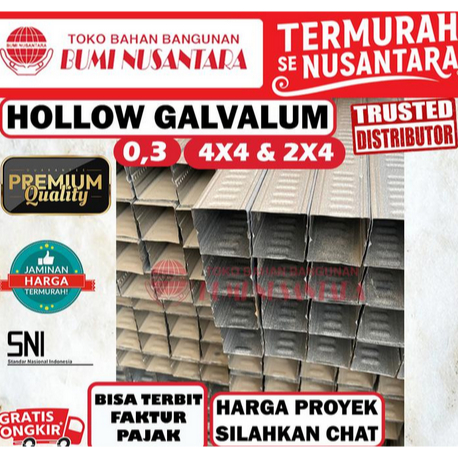 Hollo Gipsum 4x4 2x4 STD Hollow Gipsum Holo Pelafon 4x4 Hollo Galvalum - 20x40