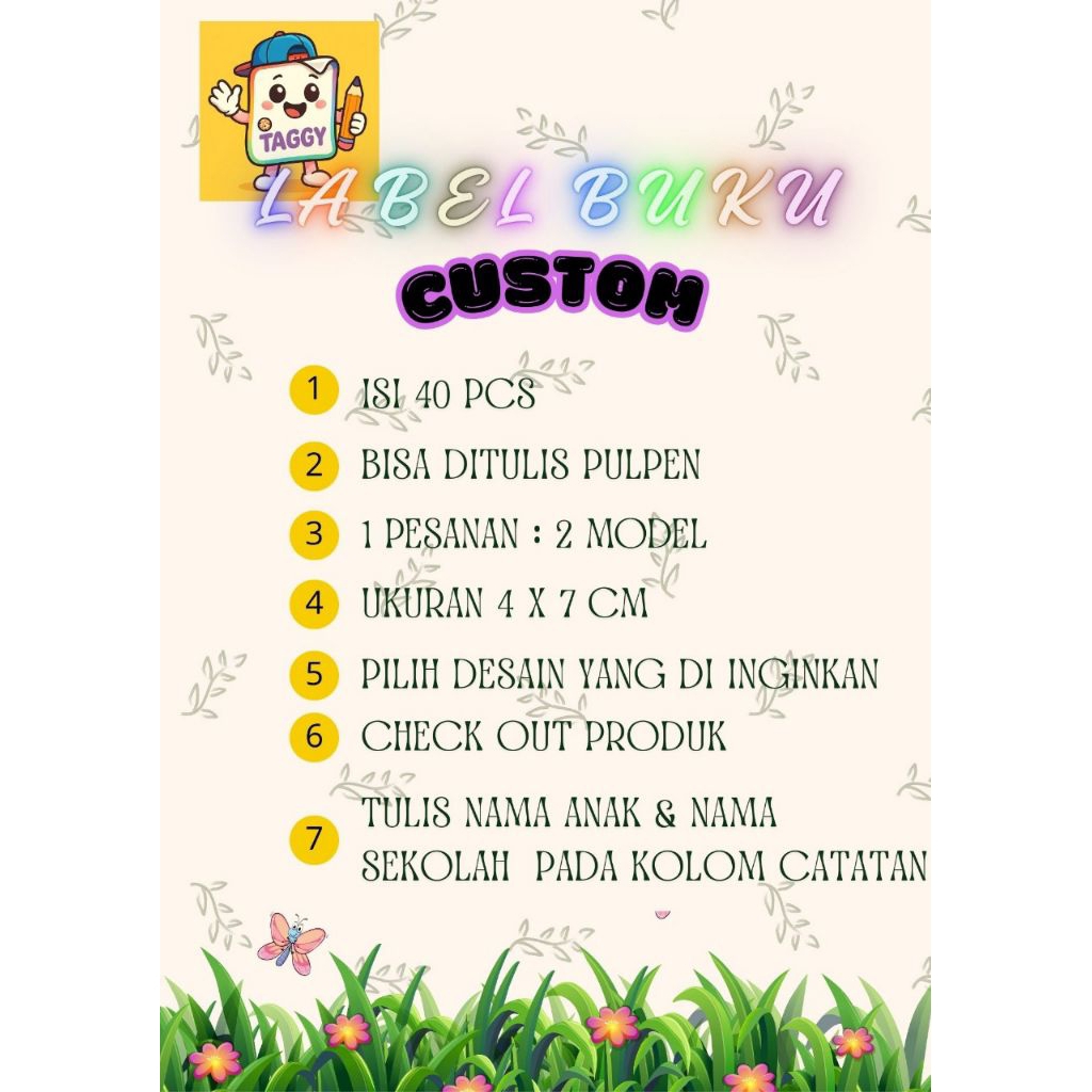 Upin Ipin - Sticker Nama Buku/Label Nama Buku Sekolah
