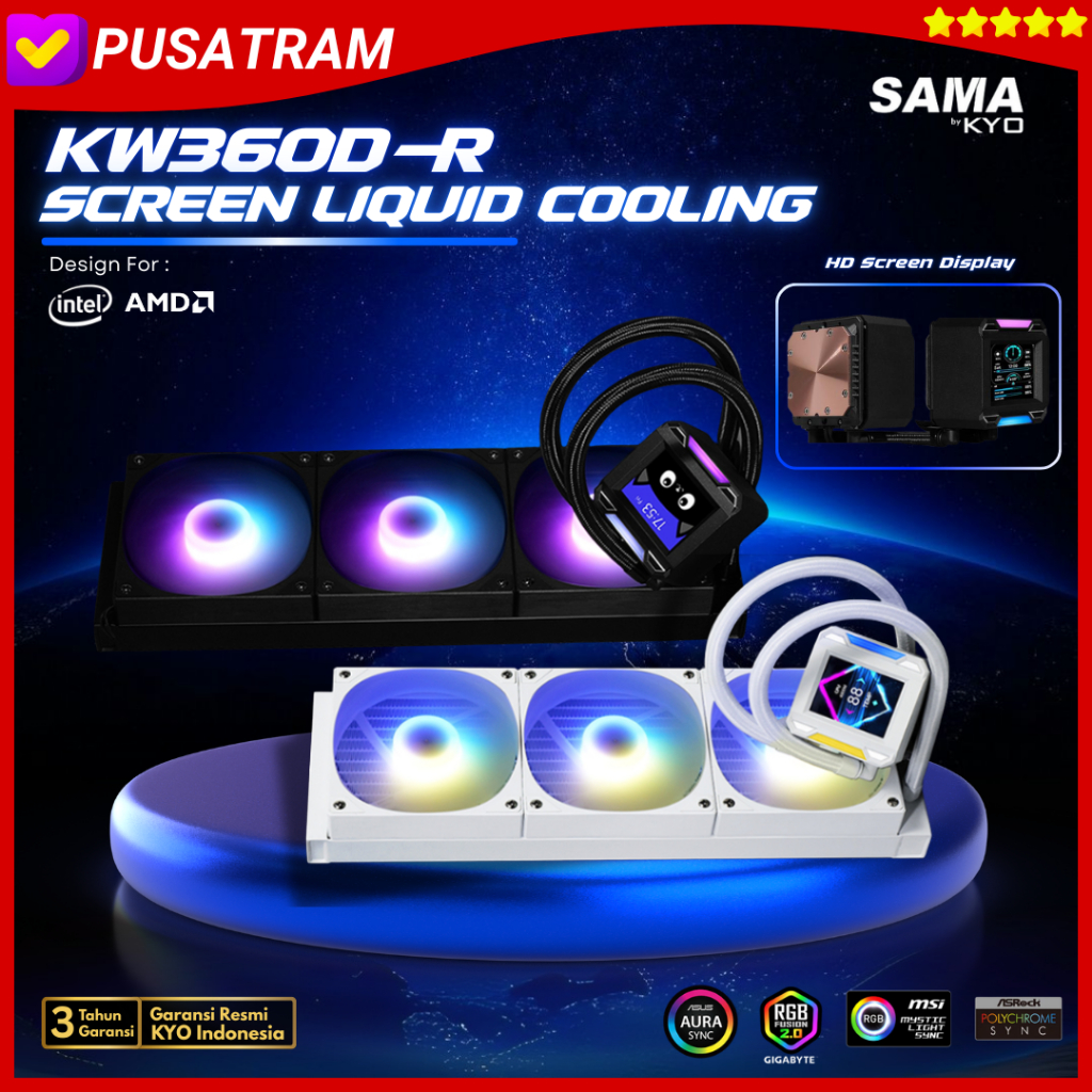 KYO SAMA KW360DWR ARGB AIO Liquid Cooling LCD DISPLAY AIO 360mm