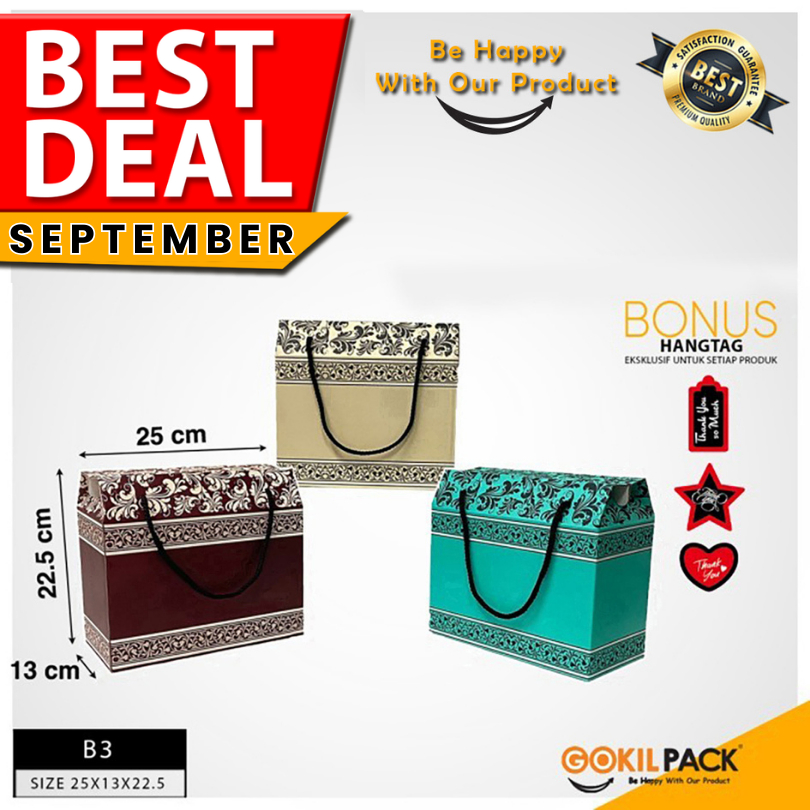 

Kotak Kado|Gable|Kue|Hampers|Serbaguna|Dus|Box|Packaging|25X13X22.5|B3-20