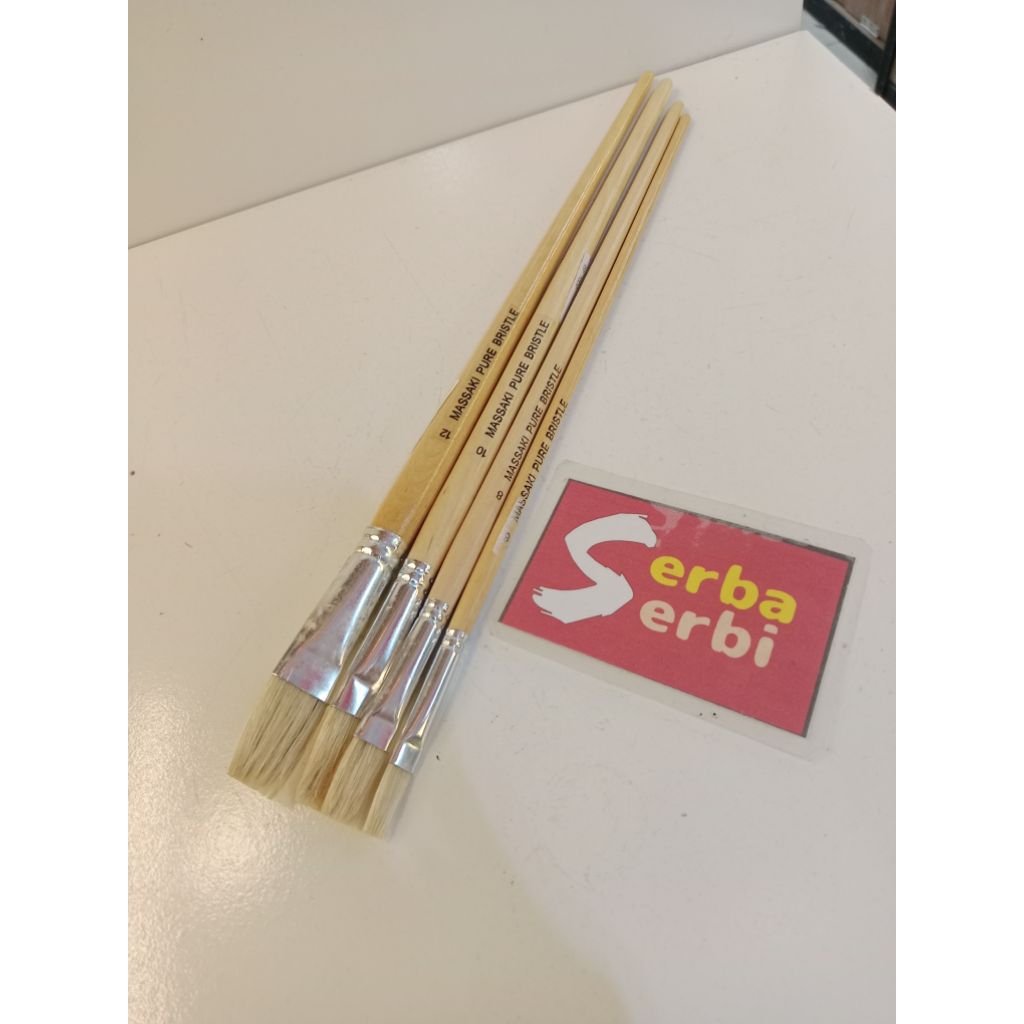 

-/LUSIN 12 PCS KUAS LUKIS-Kuas cat lukis gagang kayu