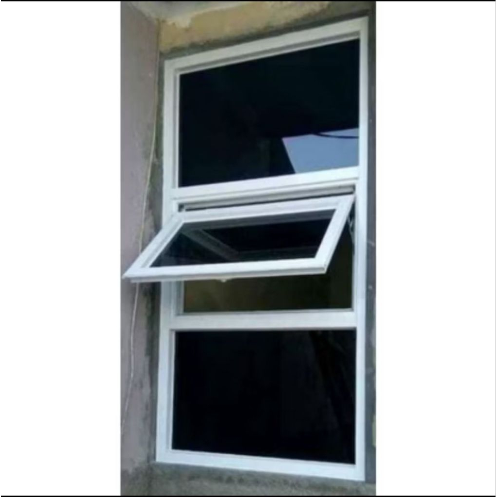 jendela almunium 150x50 komplit tinggal pasang free pakking papan kayu