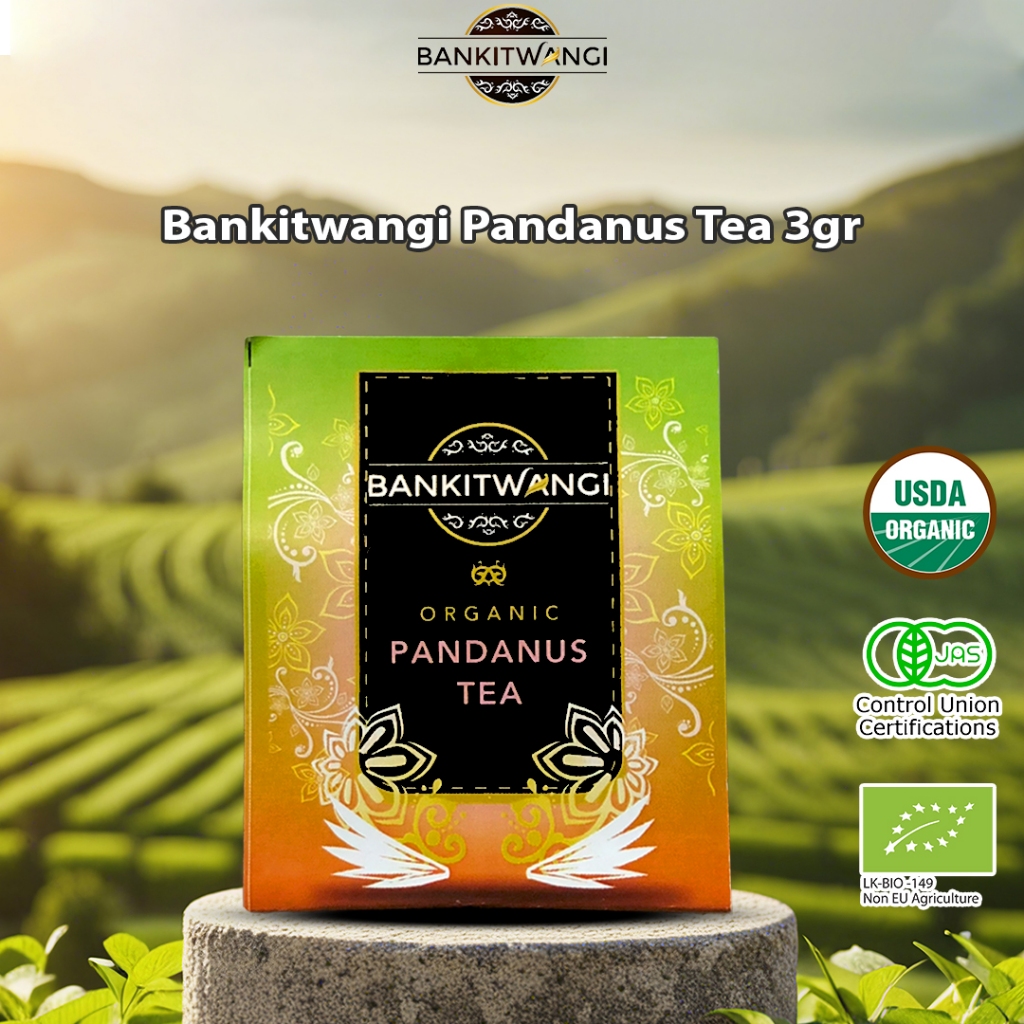 

Bankitwangi Organic Pandanus Tea Sachet 3gr - Teh Melati & Pandan Organik Kemasan Sachet