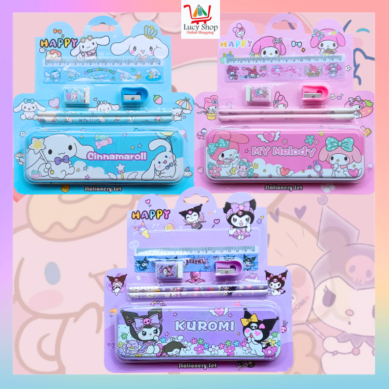 

Stationary Set Alat Sekolah 6 In 1 Lengkap Motif Sanrio Kuromi Cinamon Melody Lucu Kado Ulang Tahun