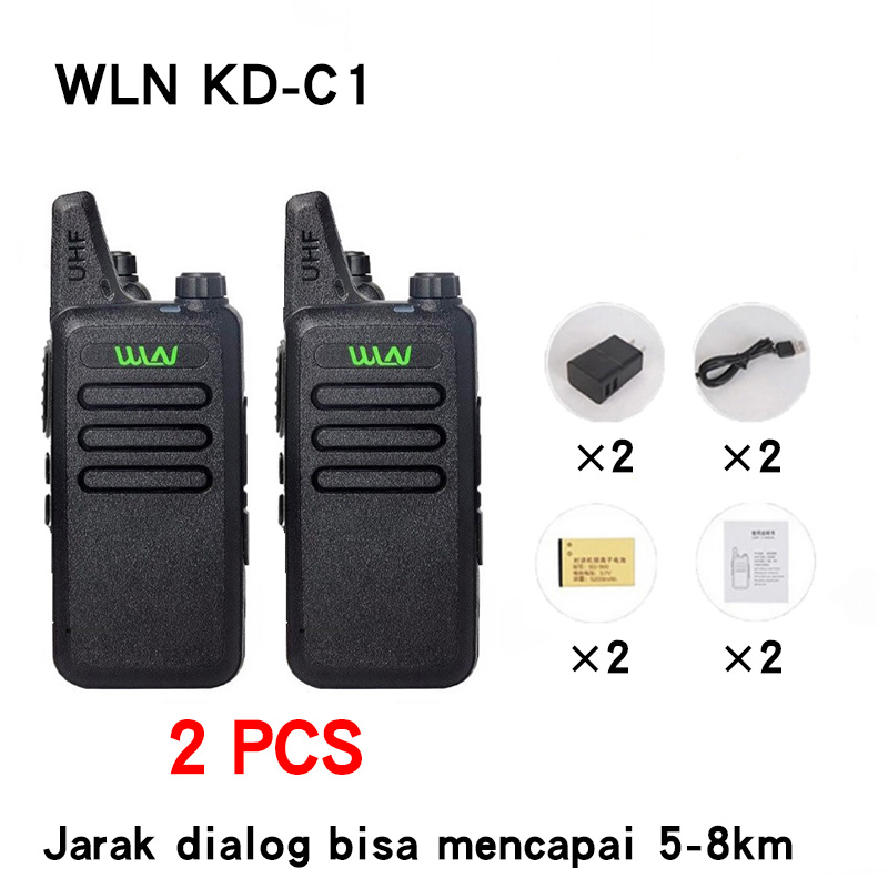 WLN HT Walkie Talkie 2 Unit HT WLN WLAN KDC1 UHF Two Way WLN CI Handy Talky Mini Walkie Talkie Jarak