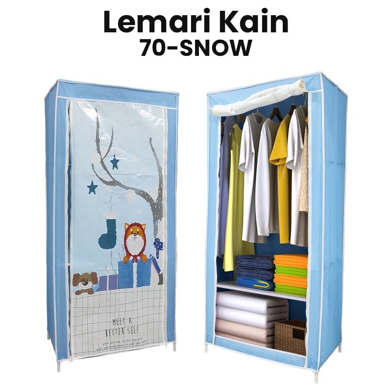 Lemari Portable Pakaian / Lemari Pakaian Plastik / Lemari Baju / Lemari Kain / Lemari Pakaian