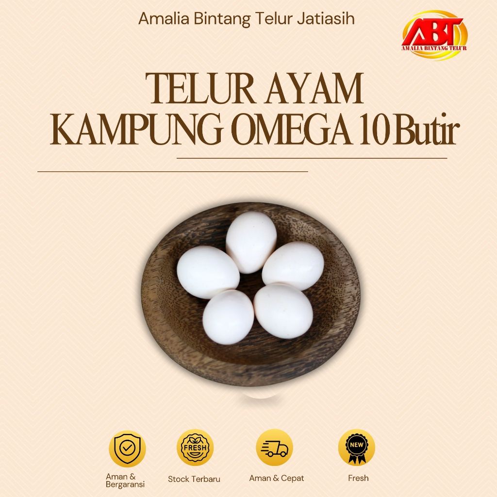 

ABT JATIASIH - Telur Ayam Kampung Omega isi 10 butir kemasan mika Lezat dan Bergizi (FRESH-CEPAT-BERGARANSI)