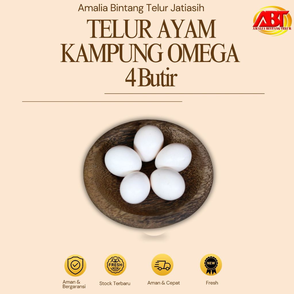 

ABT JATIASIH - Telur Ayam Kampung Omega isi 4 butir kemasan mika Lezat dan Bergizi (FRESH0CEPAT-BERGARANSI)