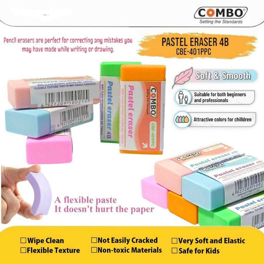 

Penghapus Warna Warni Lucu / Hapusan / Eraser Pencil 401-PPC 4B / Stip Warna Warni / Penghapus Warna Pastel / Penghapus Pensil