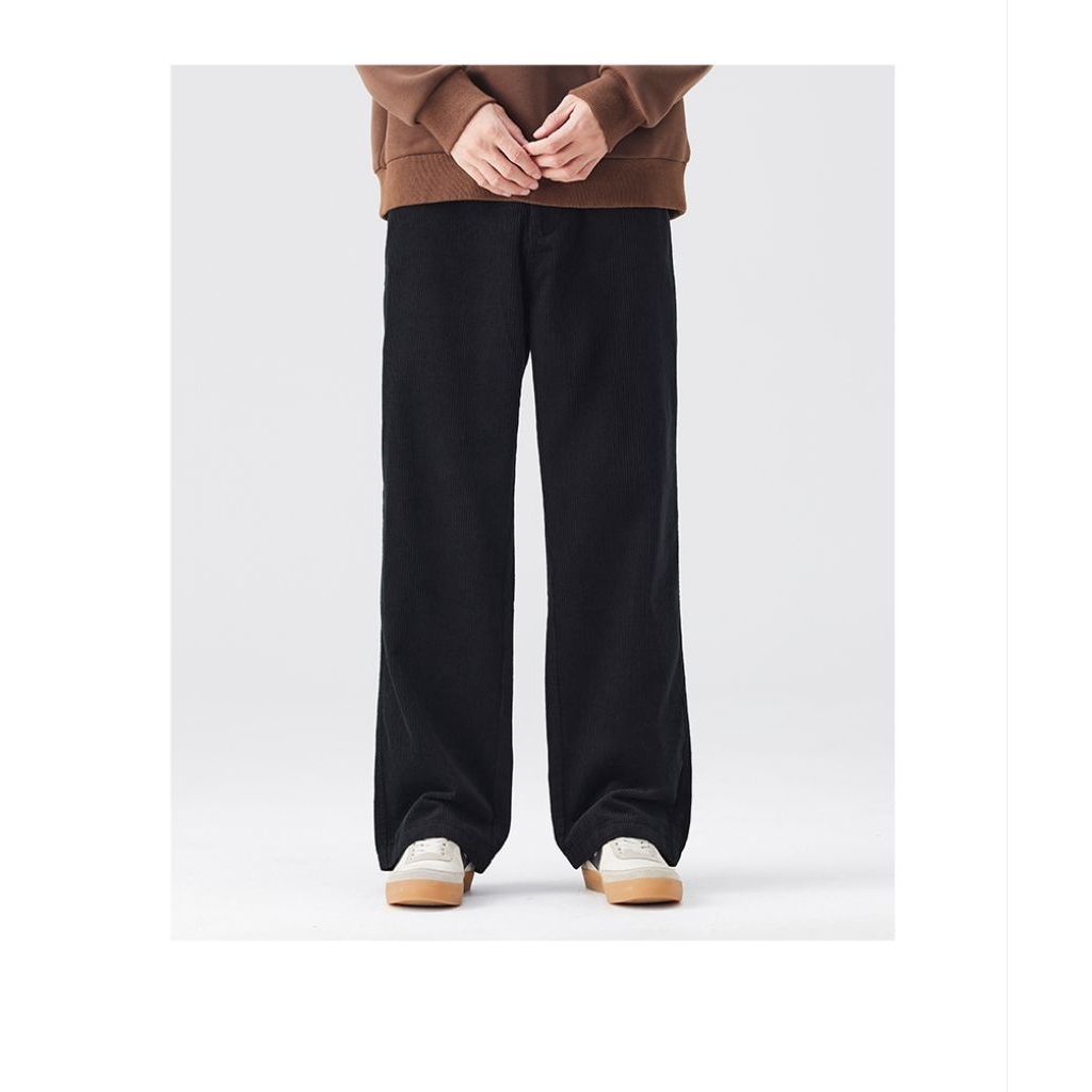 Celana Panjang Corduroy Pria Baggy | Celana Baggy Bahan Corduroy Hitam