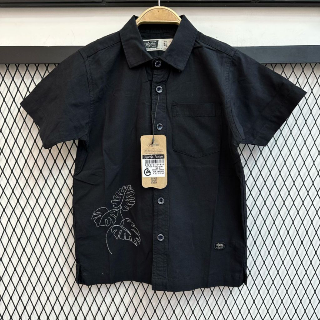 Kemeja Anak Agera Junior Bordir Lengan pendek